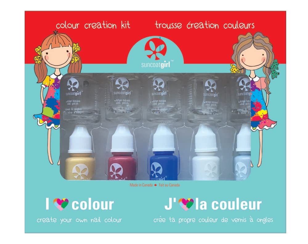 Suncoat Girl Color Creation Kit - Non-Toxic Water-Based DIY Nail Polish for Kids | Safe & Fun Nail Art Set | Perfect for Birthday Parties, Playdates & Creative Play