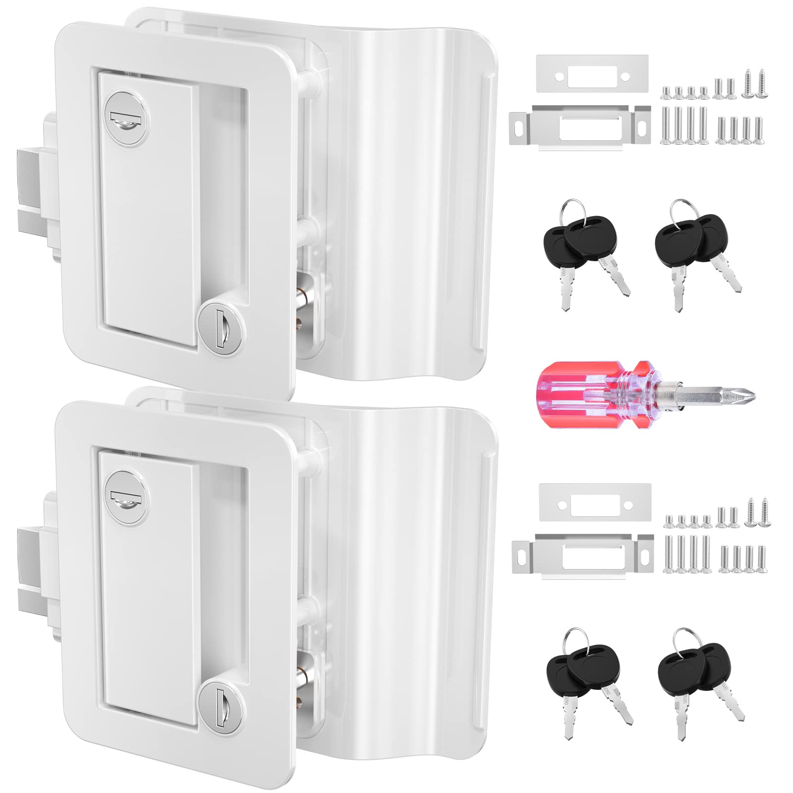 Upgraded Chrome RV Door Lock RL001 - Heavy Duty Paddle Deadbolt Camper Door Latch Replacement Kit for Travel Trailers, Horse Trailers & Cargo Haulers | Secure Entry for Campers, Trailers & Mobile Homes