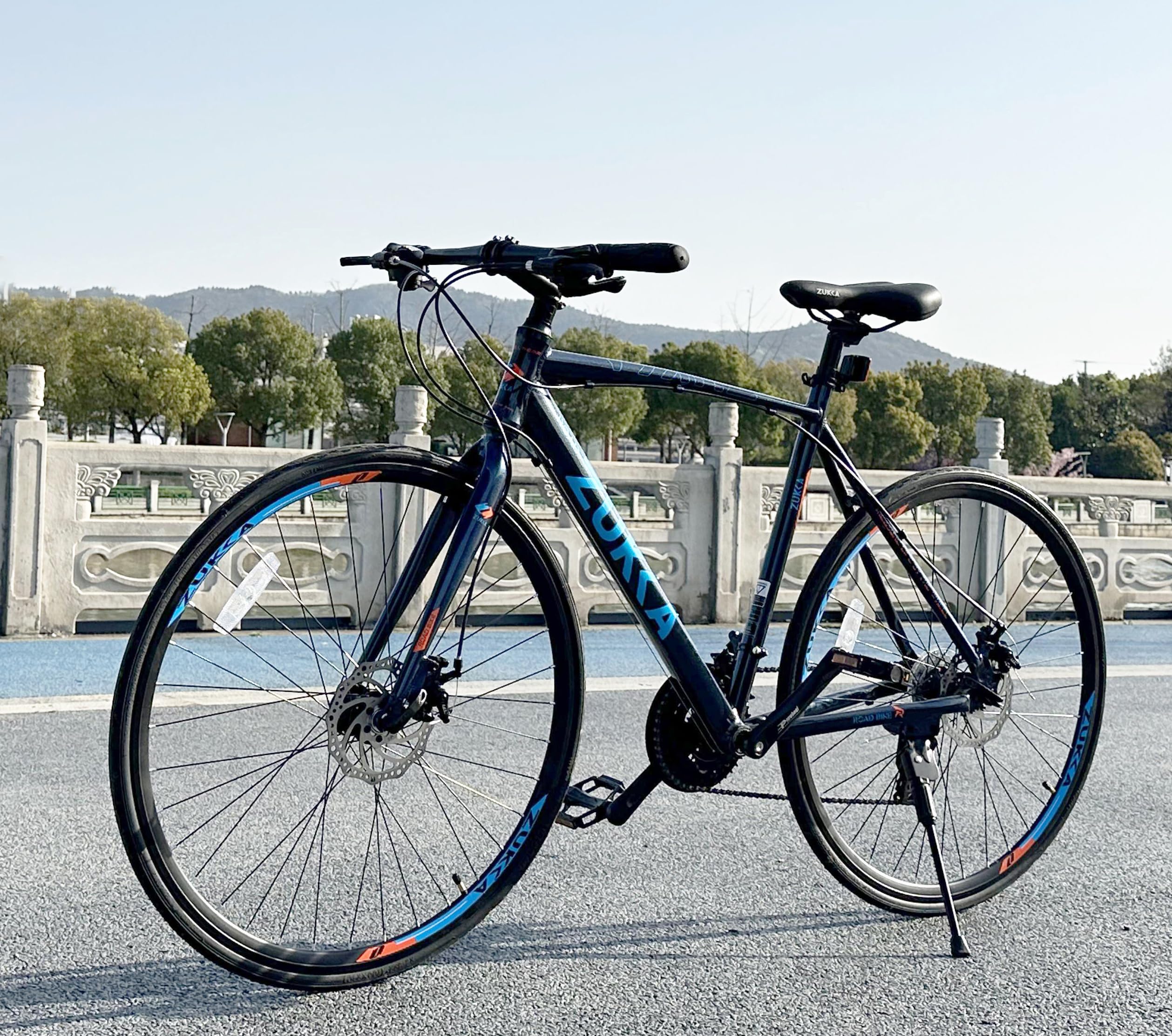 700C Road Bike with 24-Speed Shimano Gears & Dual Disc Brakes - Lightweight Hybrid Commuter Bike for Men, Women & Teens - Perfect for City Riding, Fitness & Daily Commuting
