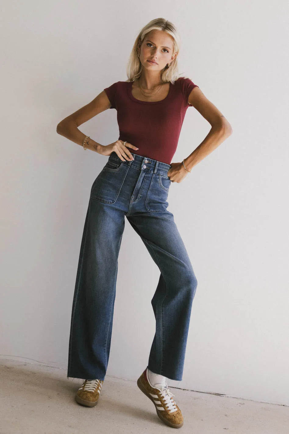 Haley Distressed Wide Leg Jeans for Women - Vintage High Waisted Denim Pants with Stretch | Perfect for Casual Outfits, Street Style & Boho Fashion