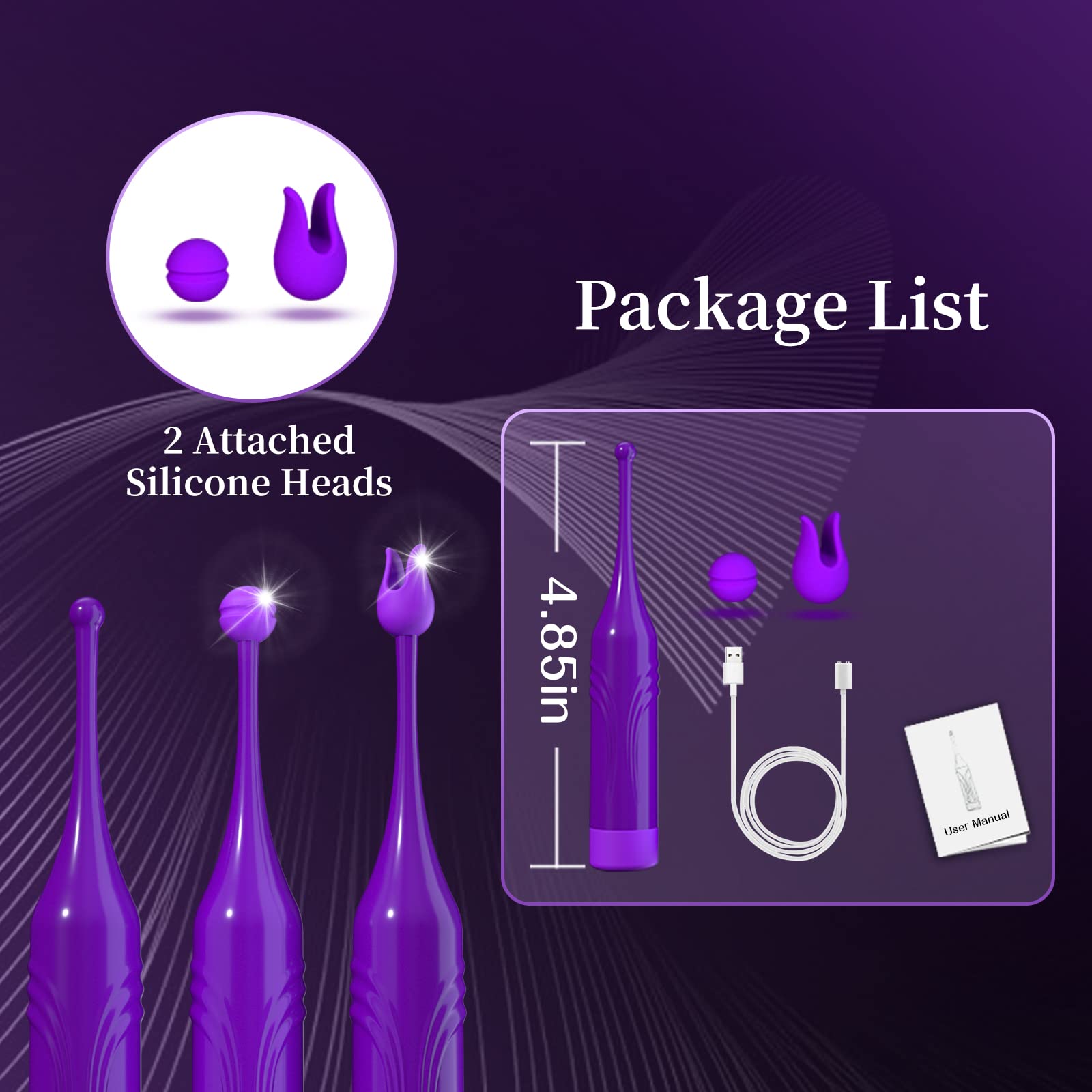 Premium Mini Clitoral & G-Spot Vibrator for Women - Powerful Dual Stimulation Adult Toy with 10 Vibration Modes - Waterproof Couples Sex Toy for Her Pleasure, Nipple & Vaginal Stimulation - Perfect for Solo Play, Foreplay & Spicing Up Relationships