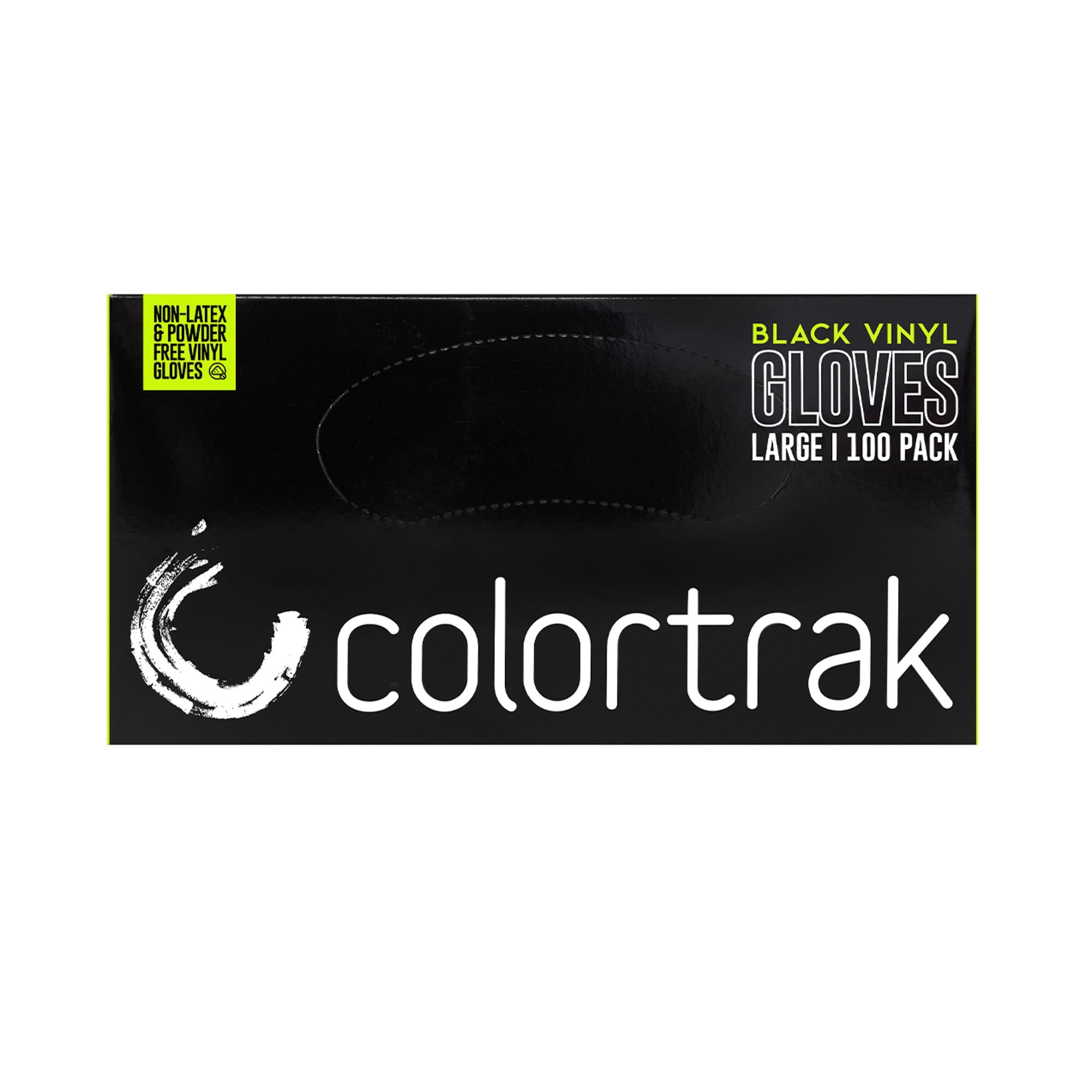 Colortrek Black Disposable Vinyl Gloves - 100 Count Box - Latex-Free, Powder-Free for Food Handling, Cleaning & Medical Use