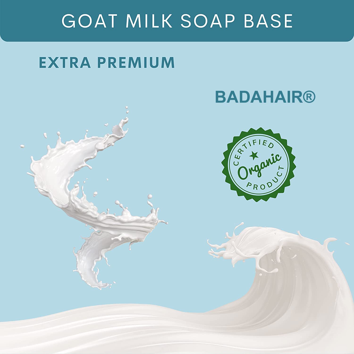 BADA HAIR Goat Milk Melt & Pour Glycerine Soap Base - 1KG Clear Soap Base for DIY Skincare, Handmade Soap Making, Gift Crafting & Spa Treatments