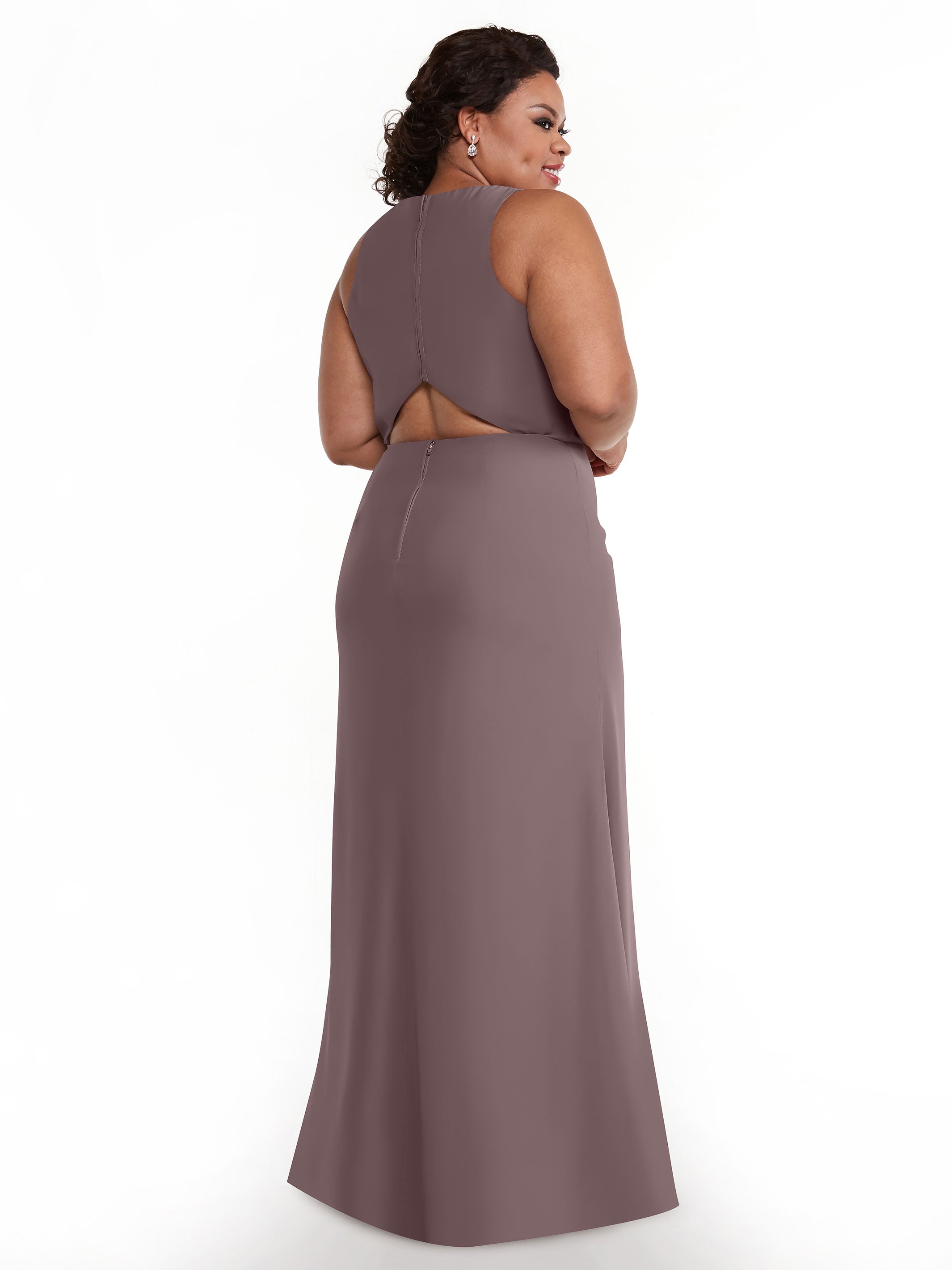 Elegant 80175 Chiffon A-Line Bridesmaid Dress with Plunging Halter Neckline - Perfect for Weddings, Formal Events & Special Occasions