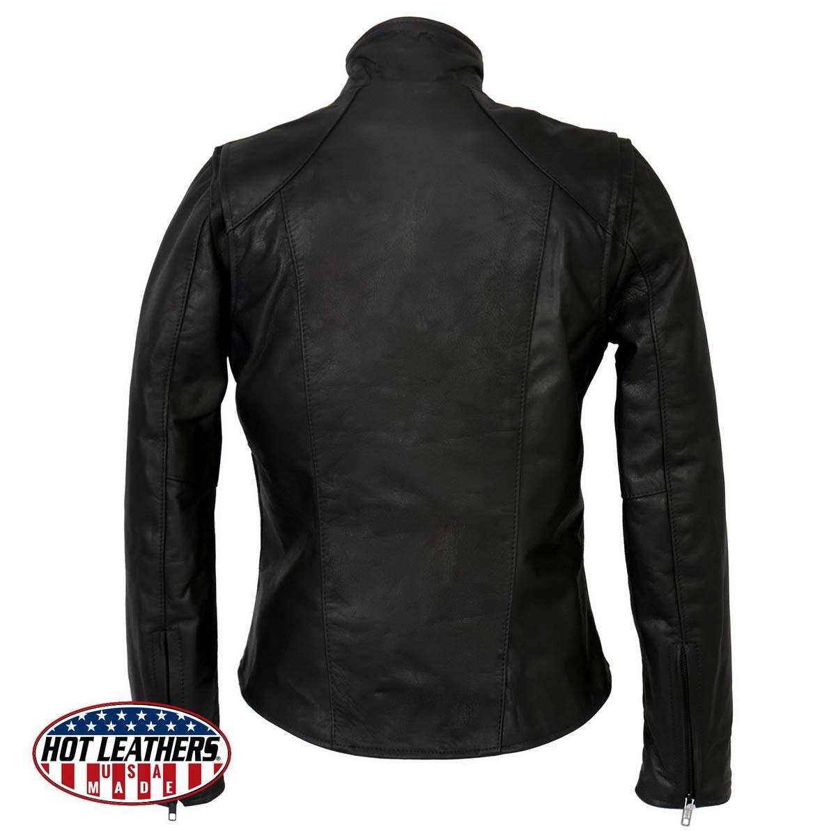 Hot Leathers JKL5003 USA Made Ladies Clean Cut Leather Jacket - X-Large | Stylish Women's Biker Jacket for Motorcycle Riding, Casual Outfits & Fashion Events