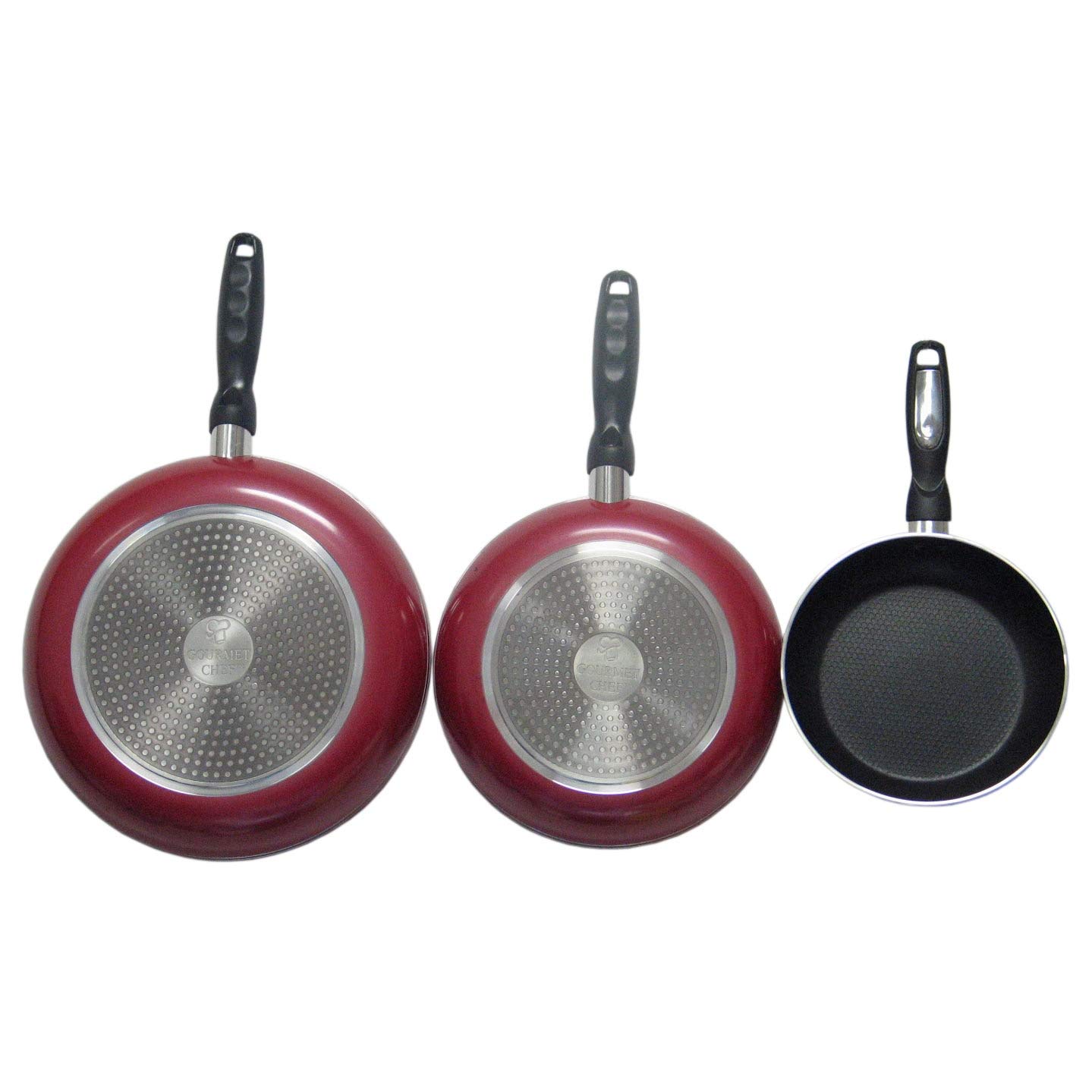 3-Piece Stainless Steel Frying Pan Set - Nonstick Ceramic Coating, Induction Compatible, Dishwasher Safe (8, 10, 12 Inch) - Perfect for Home Cooking, Professional Chefs & Everyday Culinary Needs