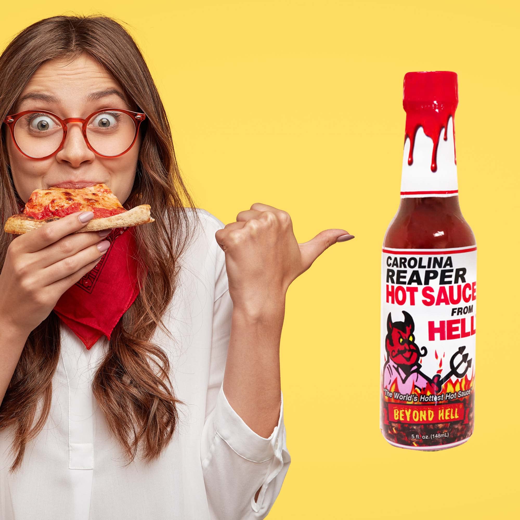 Carolina Reaper Hot Sauce - 5oz Bottle - World's Hottest Gourmet Pepper Sauce for Wings, Tacos & Chili - Extreme Heat for Spicy Food Lovers - Perfect for BBQ Parties, Game Nights & Hot Sauce Challenges