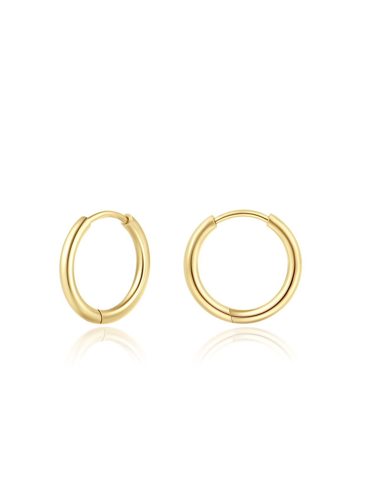 14K Gold Small Hoop Earrings for Women - Hypoallergenic Tiny Huggie Hoops for Cartilage, Helix & Tragus Piercings (6/7/8/9/10mm) | Perfect for Everyday Wear, Gifts & Multiple Piercing Styles