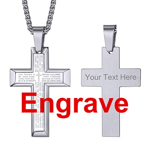 Personalized-Scripture Cross-Stainless Steel
