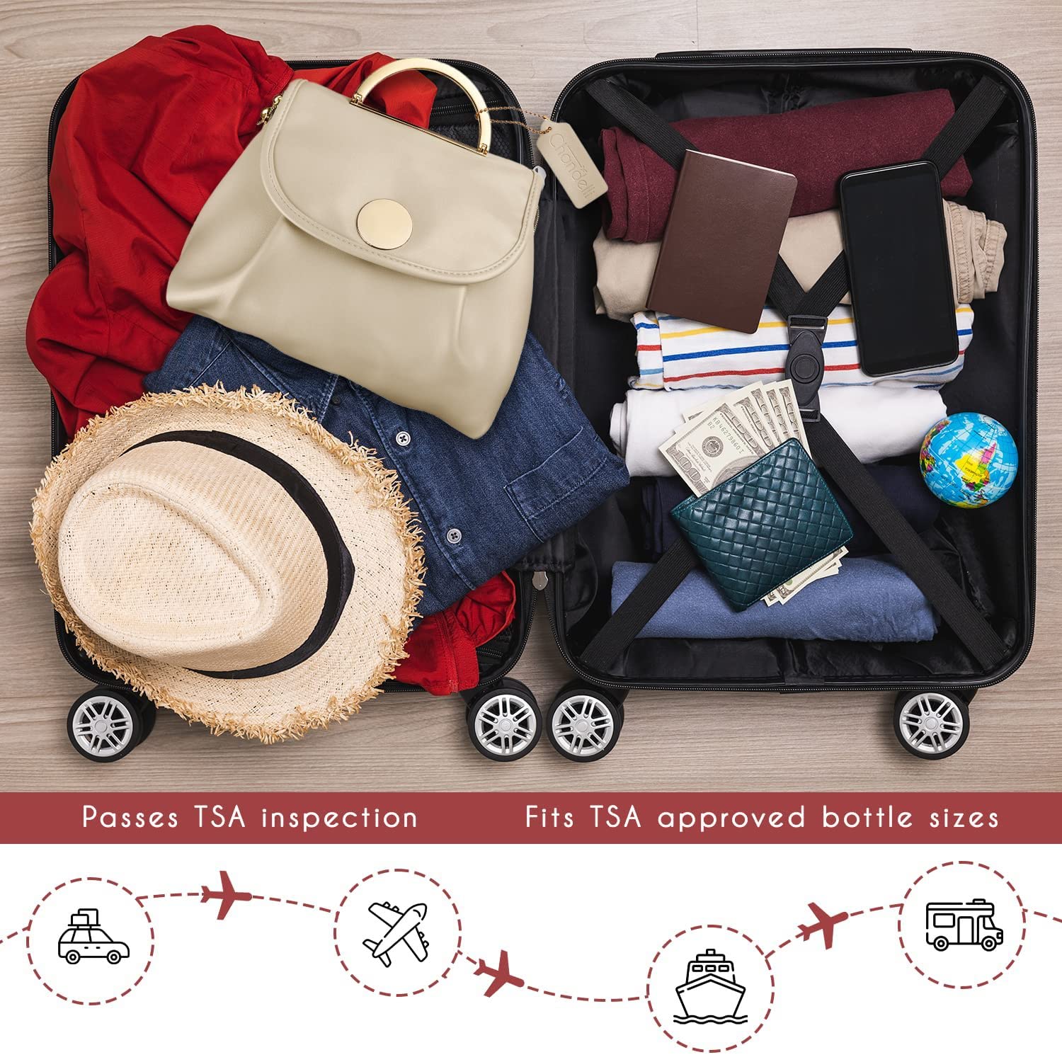 **Large Travel Toiletry Bag for Women & Men - Portable Hanging Cosmetic Organizer with Multiple Pockets, Waterproof Makeup Bag for Vacation, Business Trips & Gym (Green)**    *Perfect for Air Travel, Camping, Weekend Getaways & Daily Use*