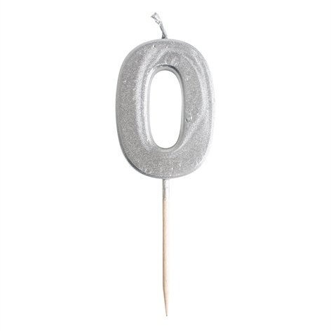 Number 0 Birthday Cake Candle for 40th, 50th, 60th Anniversary Celebrations - Perfect for Milestone Birthdays & Retirement Parties