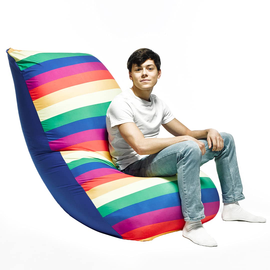 Yogibo Zoola Short Pride Edition - Outdoor Bean Bag Chair for Single Seat | LGBTQ+ Friendly Lounge Furniture | Perfect for Pride Decorations, Backyard Relaxation & Rainbow-Themed Parties