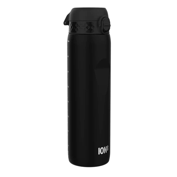 Ion8 Leakproof Water Bottle 1L (33.8oz) - BPA Free Stainless Steel Insulated Water Bottle for Gym, Hiking & Travel - Black