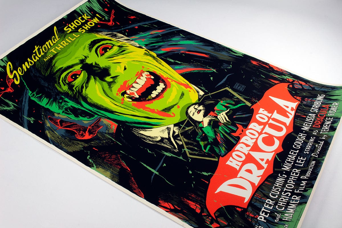Horror of Dracula Movie Poster - Classic Vampire Film Wall Art for Home Theater, Gothic Decor & Halloween Party Decoration