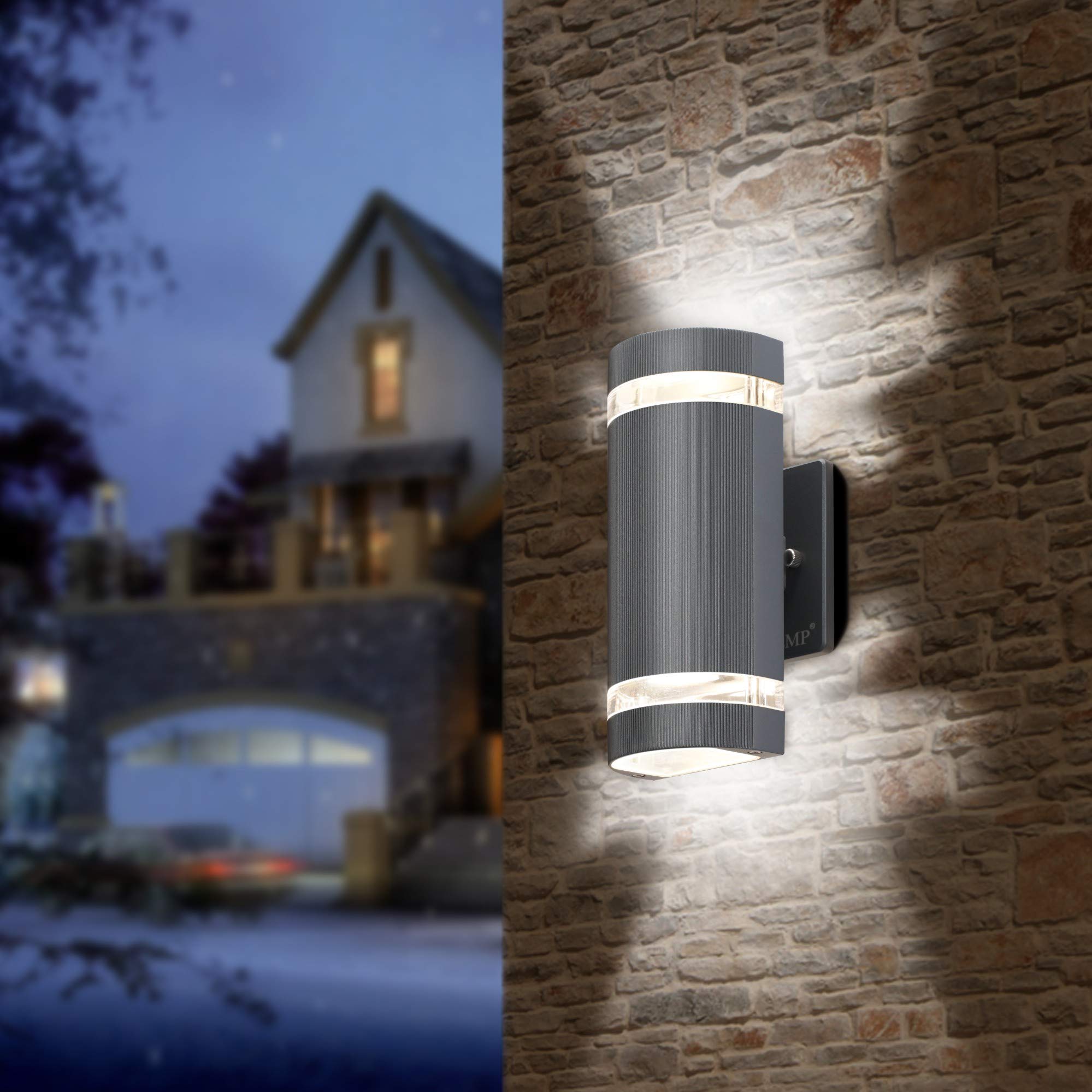 2 Pack LED Semi Cylinder Up and Down Wall Lights - 3000K Warm White, 5W Waterproof Outdoor Lighting with ETL Certificate - Perfect for Patio, Garden, and Exterior Home Decoration