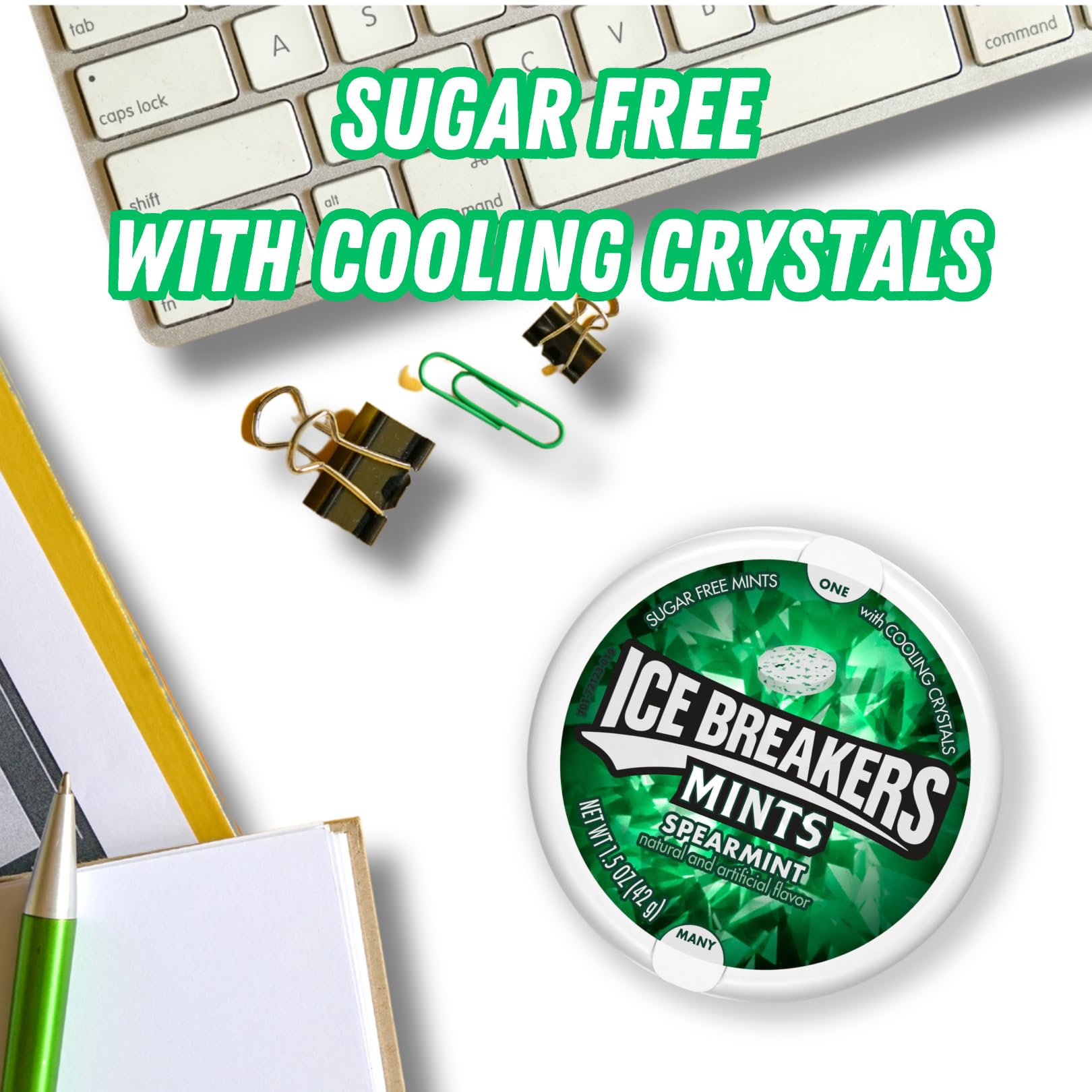 Sugar Free Spearmint Mints - Ice Breakers 3 Pack (1.5 oz Each) | Fresh Breath for Meetings, Dates & Social Events