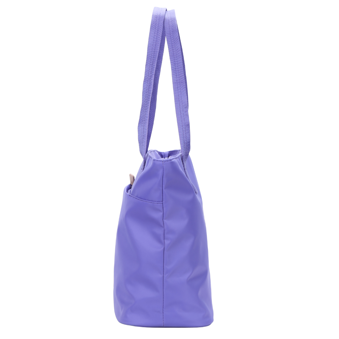 Lilac Nylon Tote Bag for Women - Lightweight Durable Shoulder Bag - Perfect for Work, Travel, Shopping & Beach Day Essentials