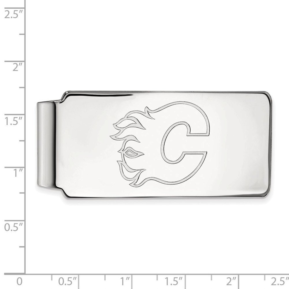 Calgary Flames Sterling Silver Money Clip - Premium Gift for Hockey Fans & NHL Collectors - Perfect for Gameday, Travel & Everyday Use