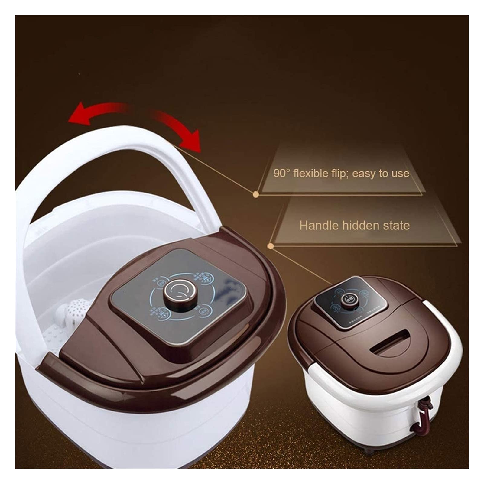 Relaxing Foot Spa Massager with Heat, Bubbles & Vibration - 8 Shiatsu Rollers for Tired Feet Relief, Adjustable Temperature Pedicure Tub - Perfect for Home, Office & Post-Workout Recovery