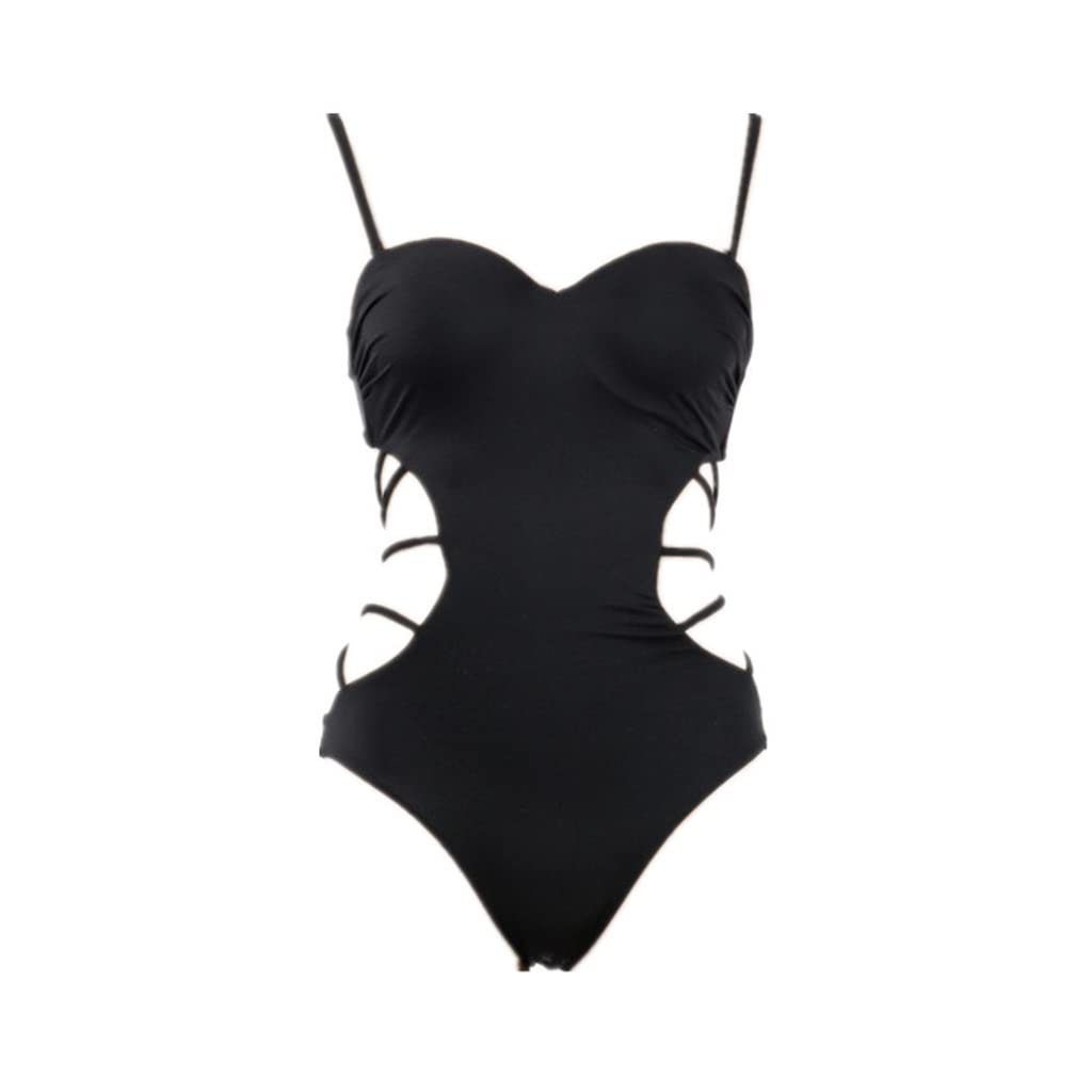 Sexy Backless One-Piece Swimsuit for Women - Hollow Out Design with Steel Support, Gathered Waist, Sheer Mesh - Hot Spring Vacation & Beachwear (Black, XL) | Perfect for Pool Parties, Tropical Getaways & Instagram Photos