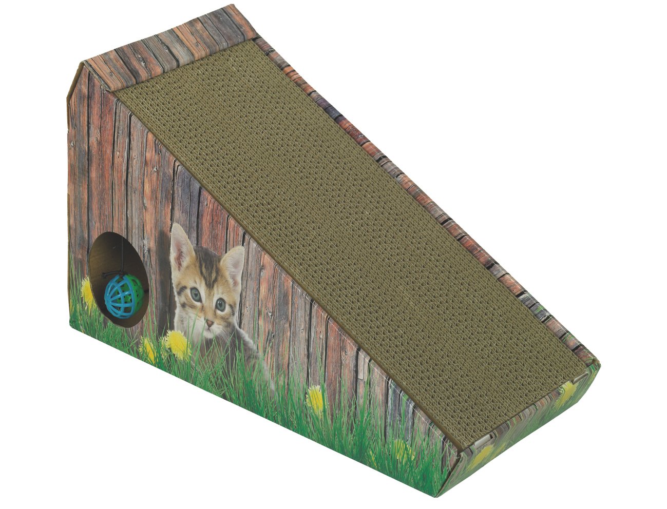 Scratching Paper Ramp for Cats - Durable Cardboard Cat Scratcher with Catnip - Perfect for Indoor Play, Training & Nail Care - Space-Saving Design for Home & Office Use