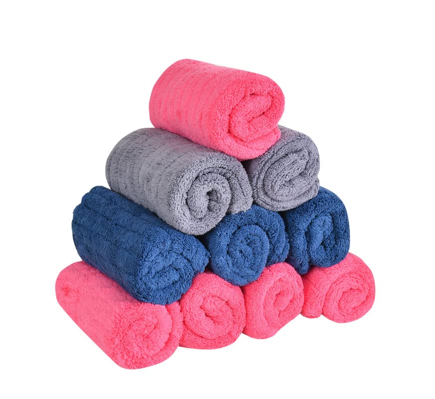 Premium Microfiber Face Towels Set - Ultra Soft & Super Absorbent 25x25cm (10 Pack) - Luxury Skincare & Makeup Removal Towels for Spa, Travel & Daily Beauty Routine