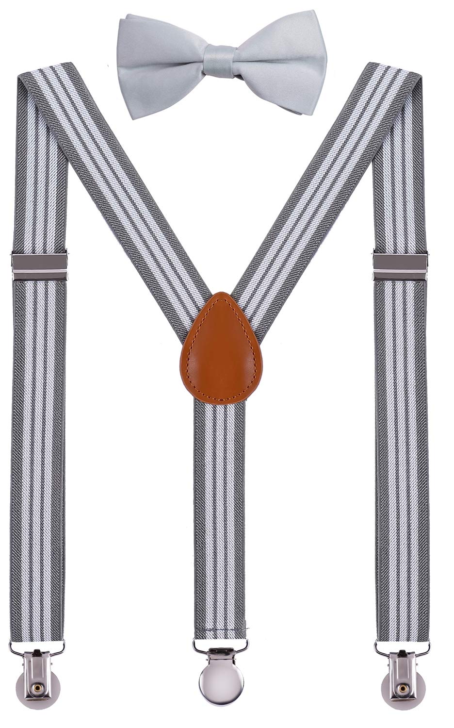 Adjustable Boys' Suspenders with Bow Tie Set - Classic Y-Back Design for Formal Events, Weddings & School Uniforms