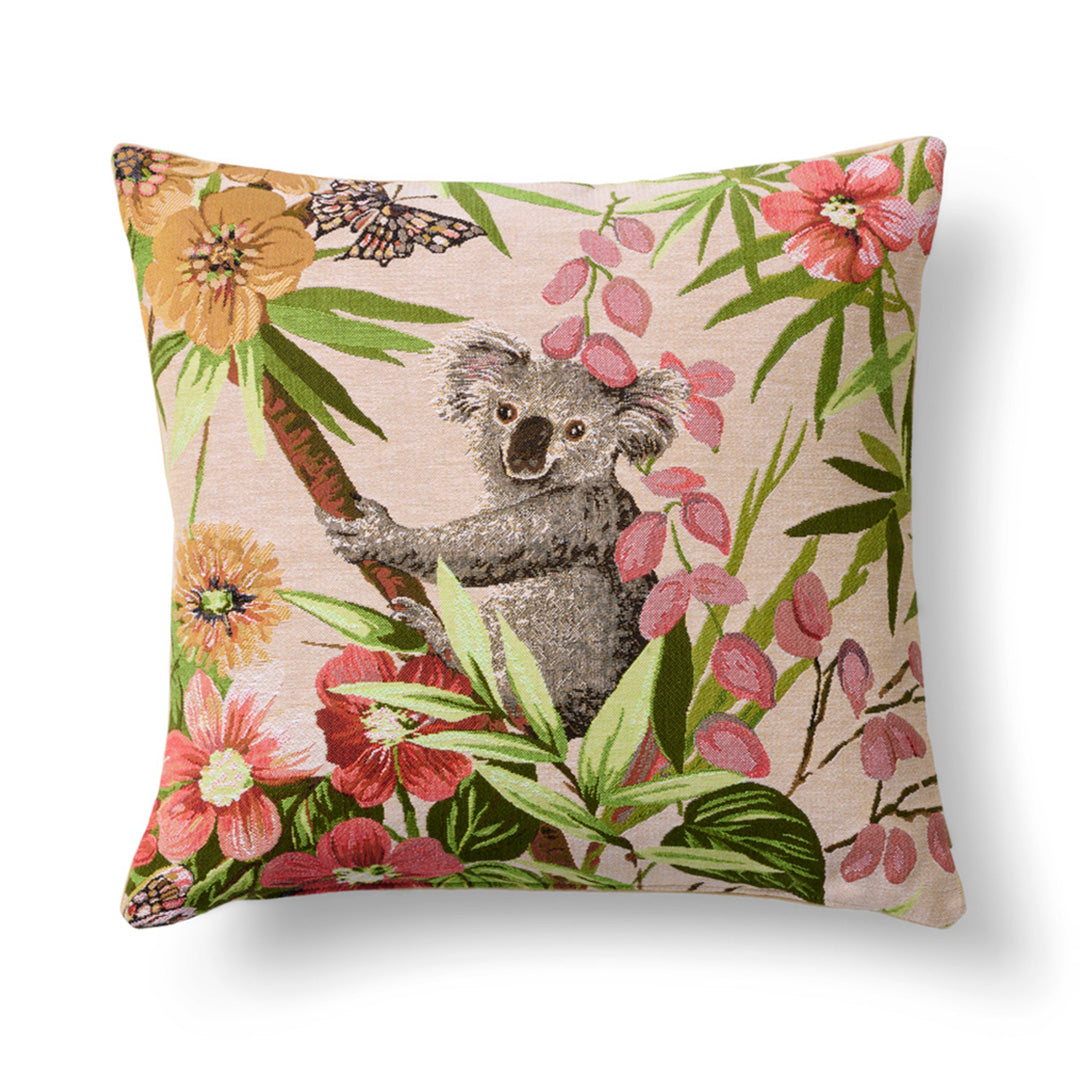 Koala Floral Pillow - Soft Decorative Throw Cushion for Bed, Sofa & Nursery | Cute Animal Print Home Decor Gift