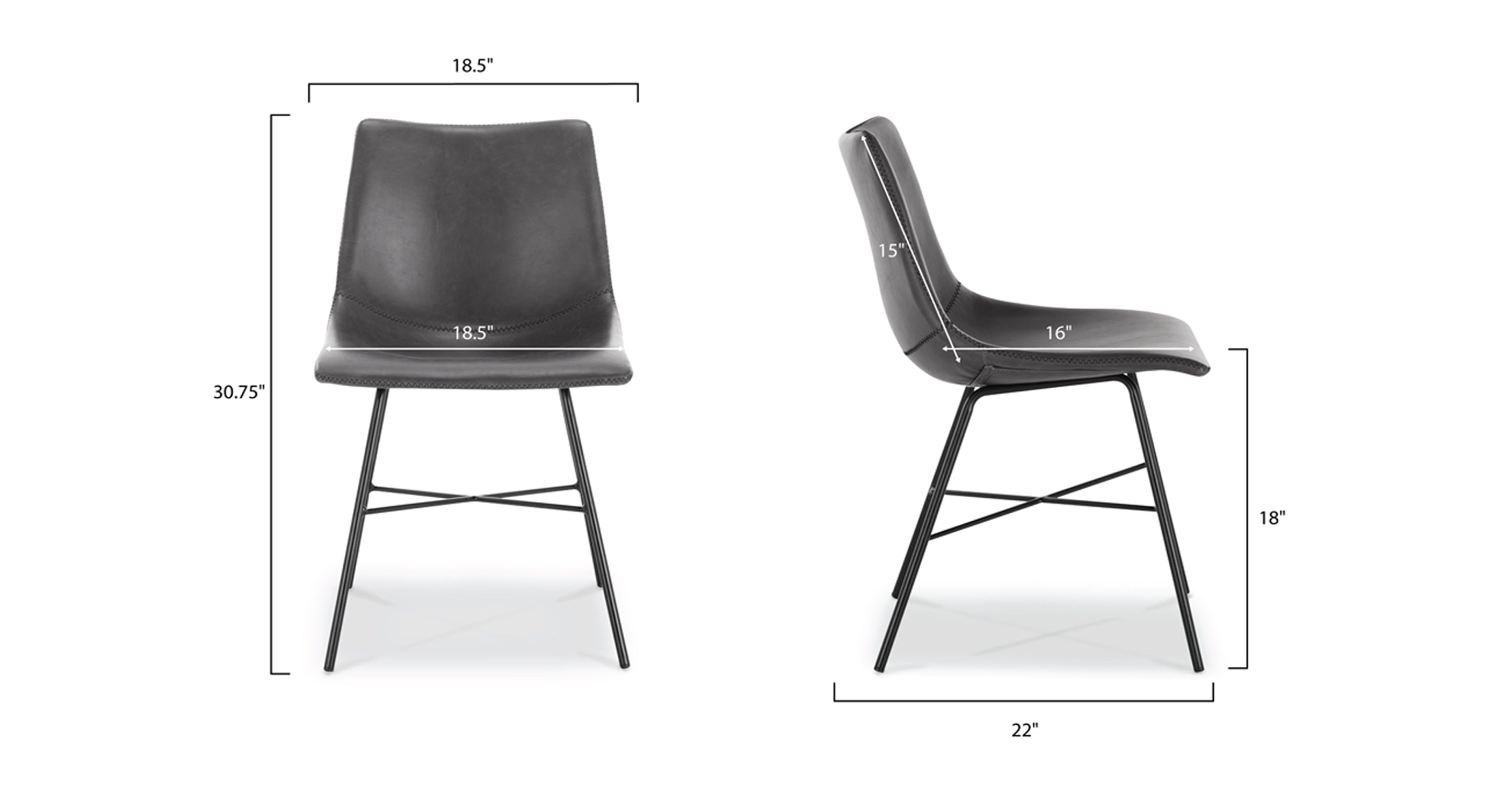 Paxton Modern Dining Chair - Sturdy Wooden Kitchen Chairs Set of 2, Comfortable Upholstered Seat - Perfect for Dining Room, Kitchen, Breakfast Nook & Small Spaces