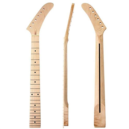 Premium Maple Electric Guitar Neck with Banana Dot Inlays - 22 Frets Replacement Part for Fender/Squier Style Guitars - Perfect for Upgrades & DIY Guitar Projects