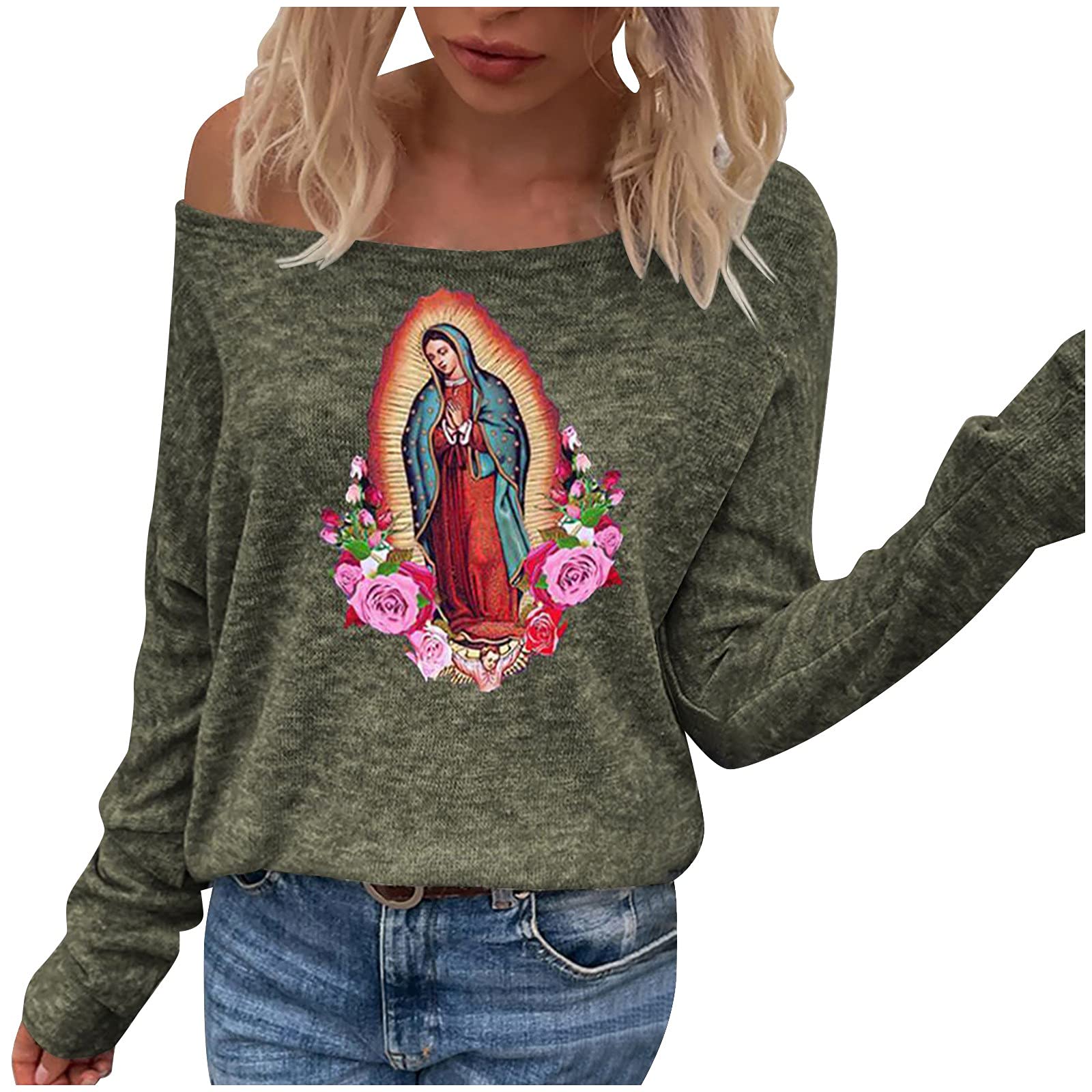 Women's Fuzzy Leopard Print Sweater - Long Sleeve Off Shoulder Pullover Top | Cozy Winter Fashion, Casual Outfit & Party Wear
