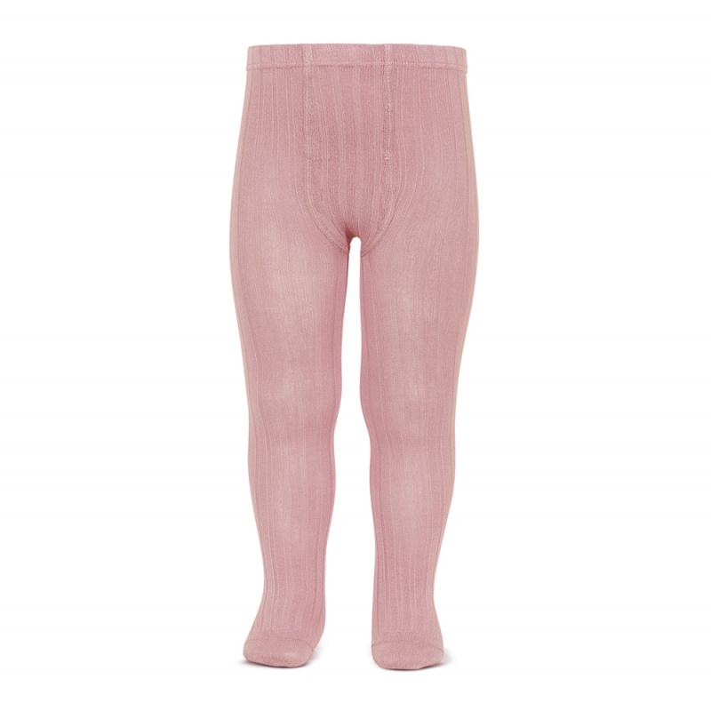 Stylish Dusky Pink Ribbed Tights for Women - Comfortable & Stretchy Winter Leggings - Perfect for Office, Yoga, and Everyday Wear