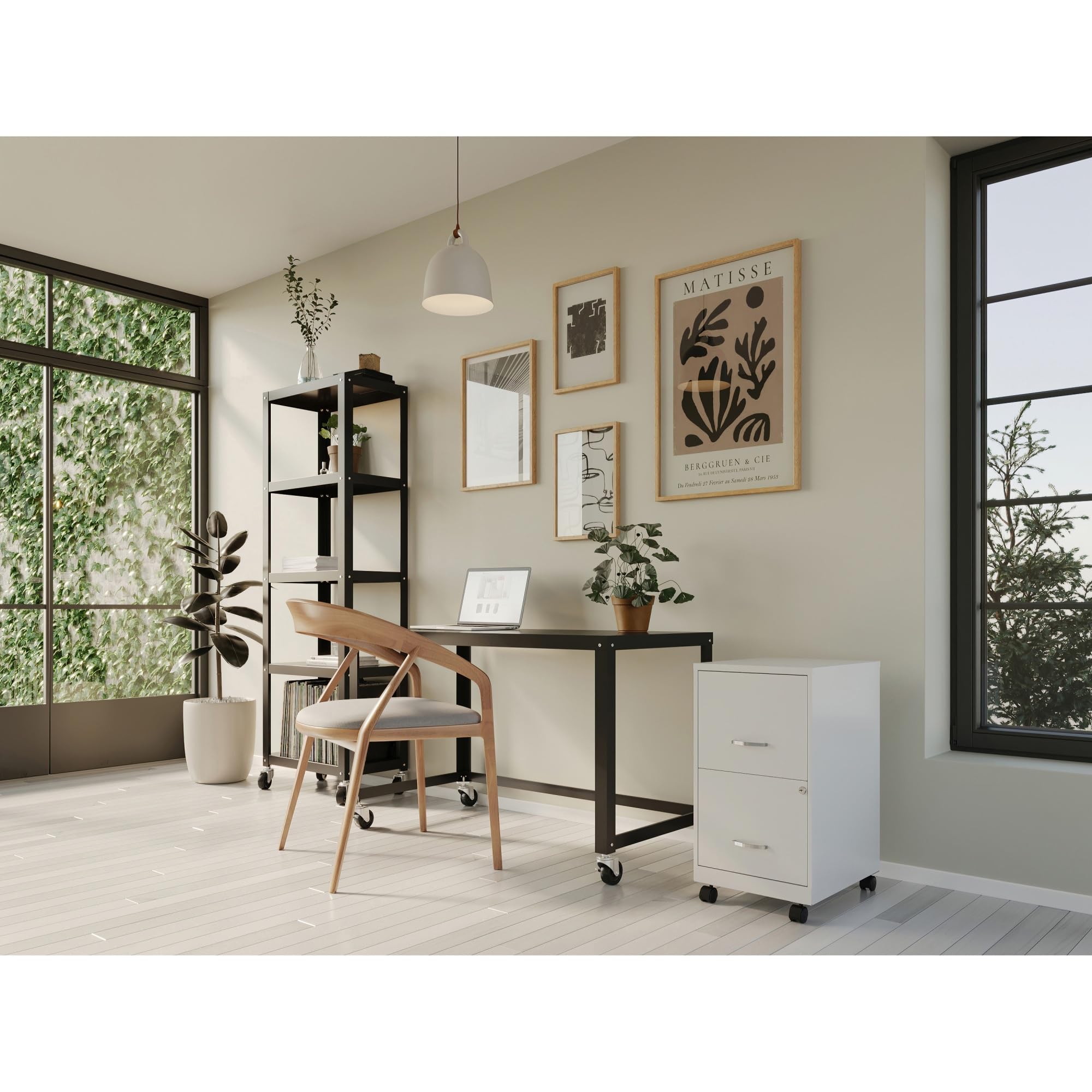Lorell LYS SOHO 3-Drawer Mobile File Cabinet - 26.5 x 14.3 x 18 Inches, White - Perfect for Office, Home & Small Business Document Storage & Organization