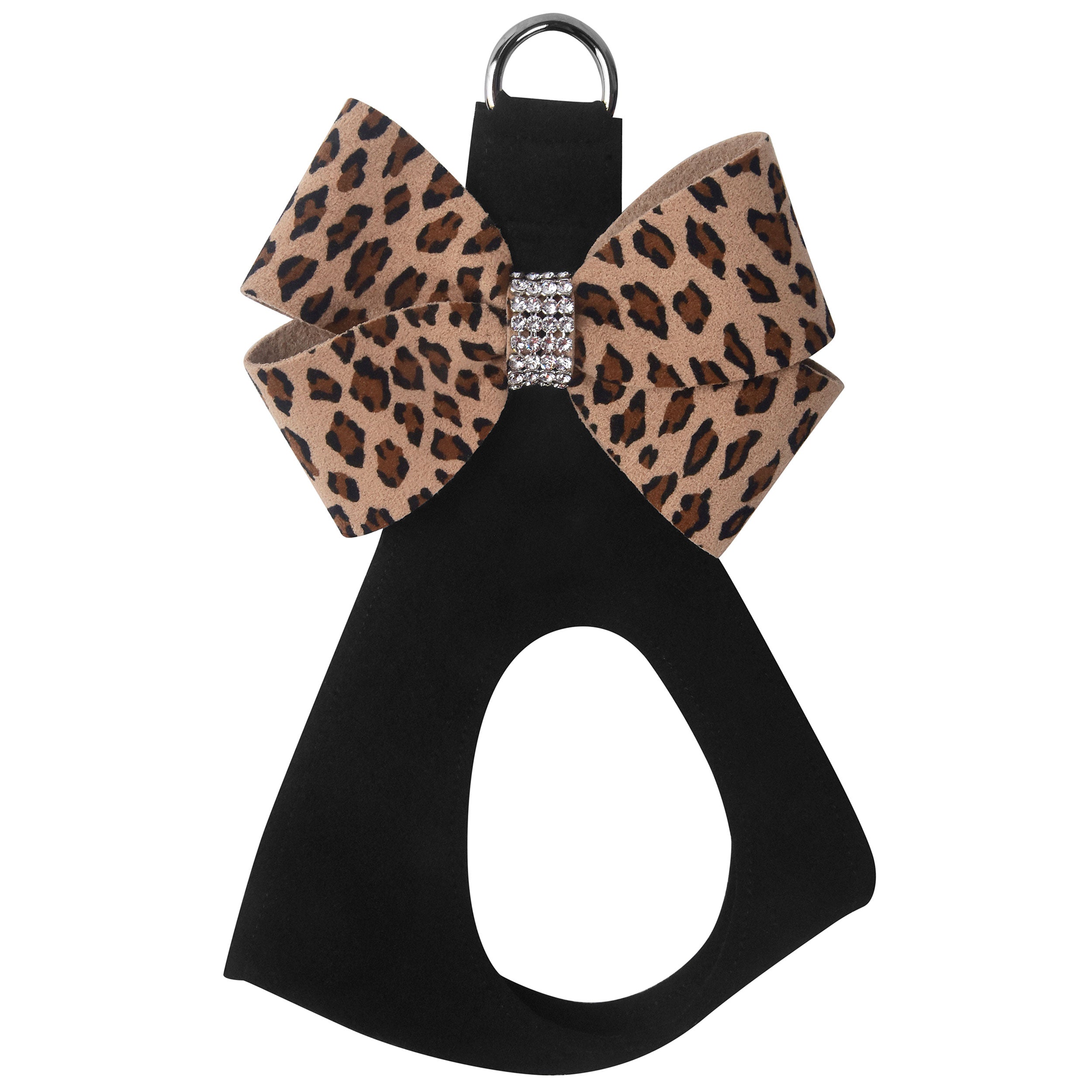 Cheetah Print Fashion Bow Step-in Dog Harness - Adjustable Pet Vest for Small to Medium Dogs - Perfect for Walks, Training & Outdoor Adventures