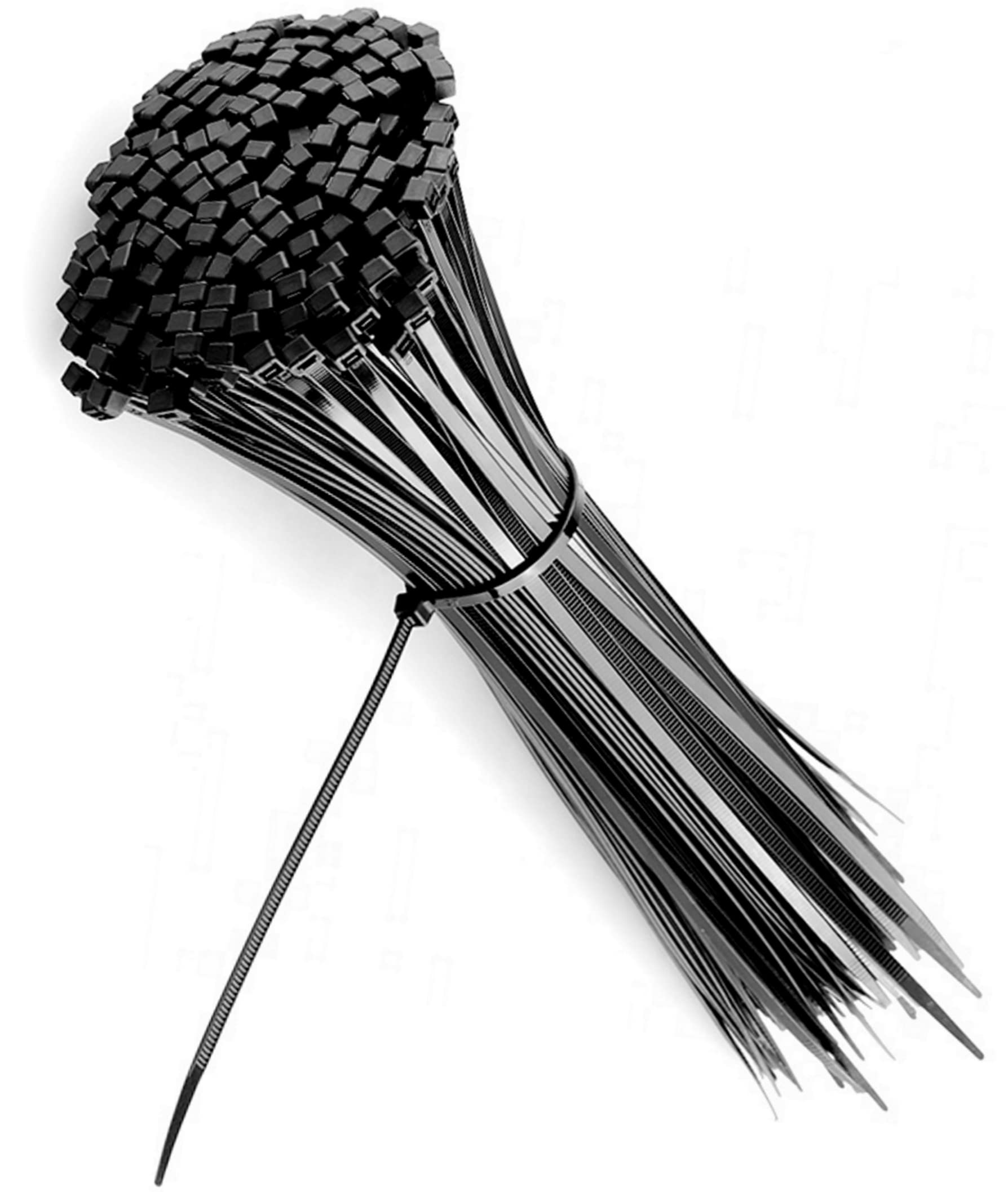 14 Inch Heavy Duty Cable Zip Ties - 100 Pack Black | 75 lbs Tensile Strength, UV Resistant & Weatherproof | Ideal for Home Organization, DIY Projects & Outdoor Use