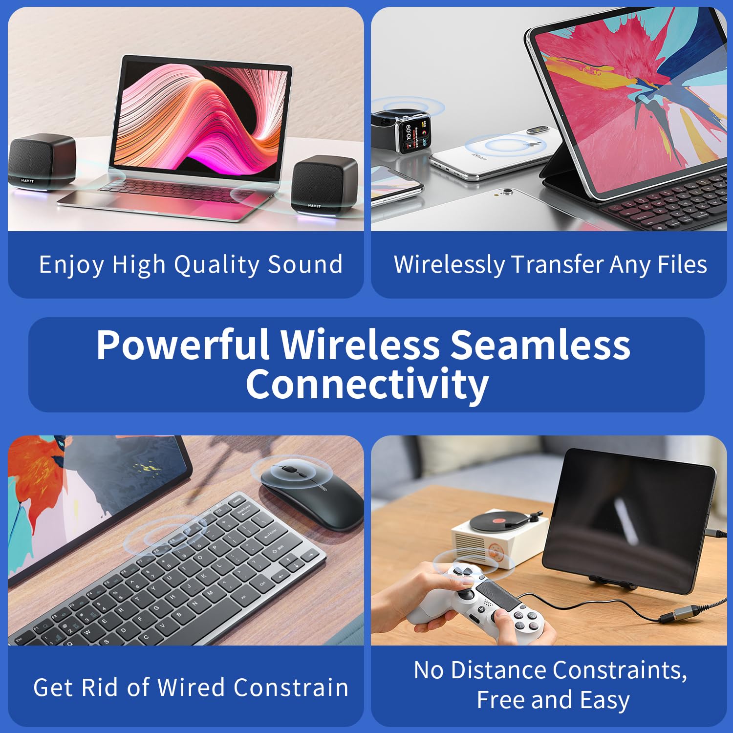 Long Range Bluetooth 5.3 USB Adapter for PC - 492FT Wireless Dongle, Plug and Play Bluetooth Transmitter for Windows 11/10/8.1/7, Compatible with Headphones, Speakers, Mouse, Keyboard (Not for Mac) - Perfect for Home Office, Gaming, and Wireless Audio Streaming
