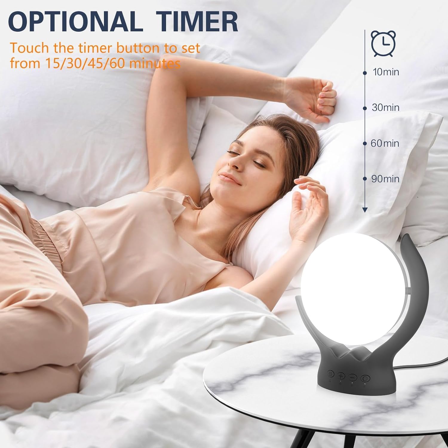 Voraiya 10000 Lux UV-Free Light Therapy Lamp - Adjustable Brightness & Color Temperature with Timer & Memory Function - Perfect for Bedroom, Office, SAD Treatment & Home Wellness