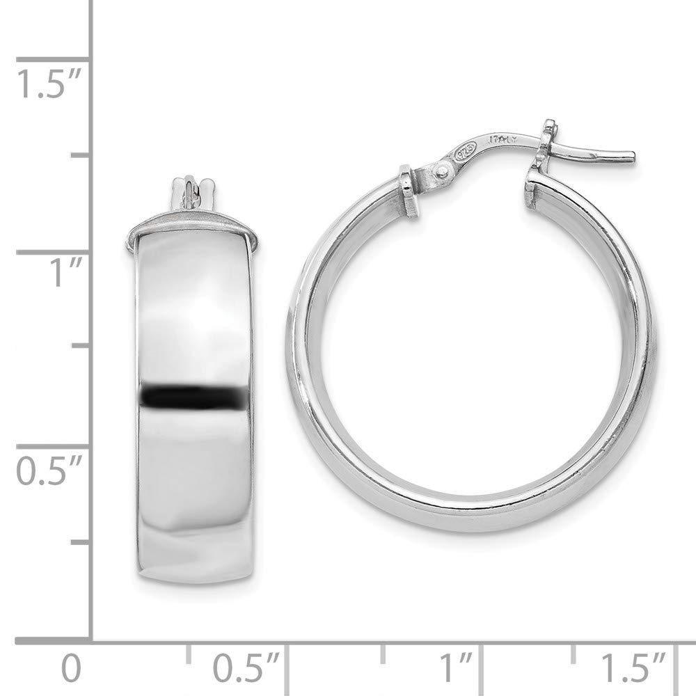 Sterling Silver Rhodium-Plated Hoop Earrings for Women | Classic & Elegant Jewelry Gift | Perfect for Parties, Weddings & Everyday Wear | QE11543