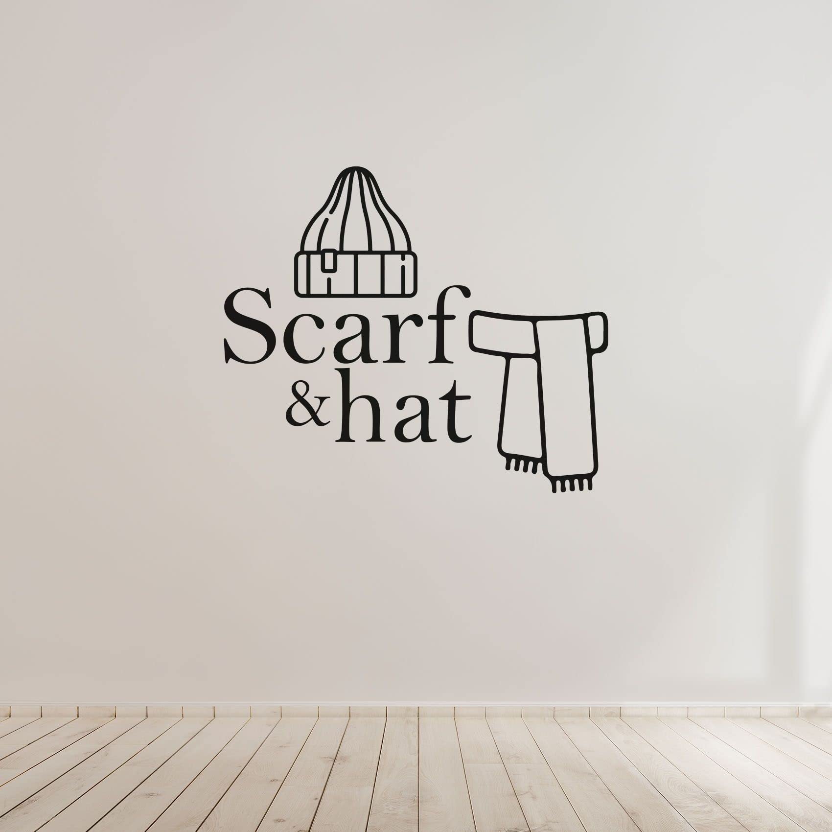 Scarf & Hat Organizer - 4x10 Inch Vinyl Wall Decal for Closet Storage, Wardrobe & Dressing Room - Perfect for Home Organization & Stylish Decor