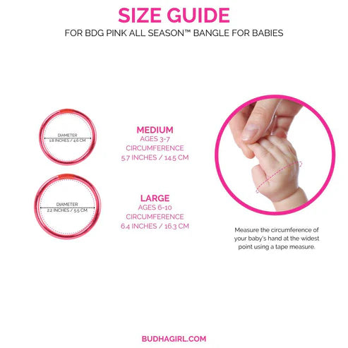 BuDhaGirl All Season Baby Bangle in BDG Pink - Stylish & Comfortable Bracelet for Infants - Perfect for Everyday Wear, Photo Shoots & Special Occasions