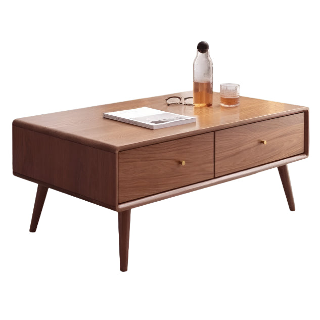 Solid Oak and Ash Wood Modern Nordic Coffee Table - Minimalist Living Room Furniture for Small Spaces and Apartments