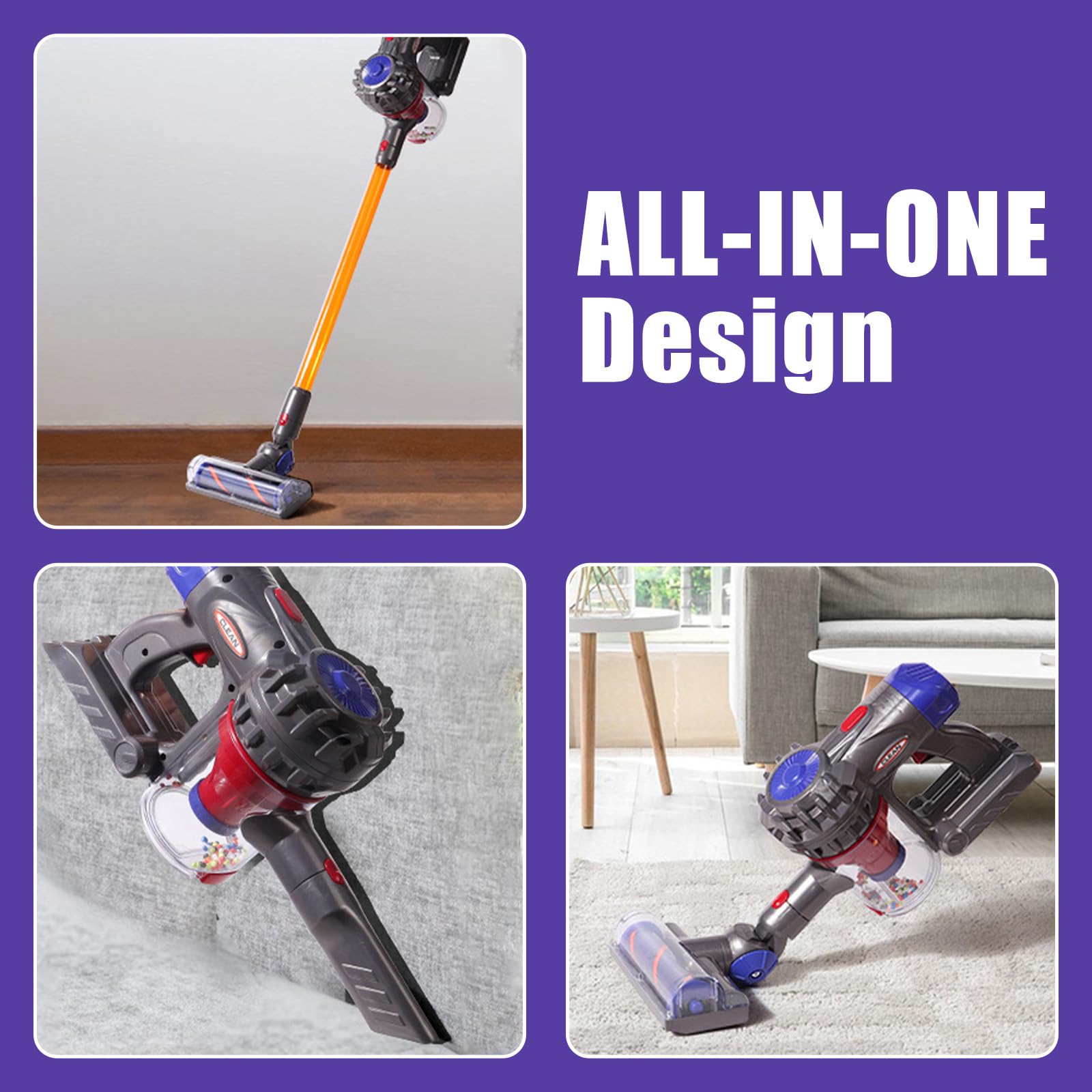 **Kids Cleaning Toy Set - 4-in-1 Cordless Vacuum That Really Works, Interactive Role-Play Toy for Children Aged 3+ | Officially Licensed by Joyanksd | Perfect for Pretend Play & Early Learning at Home**