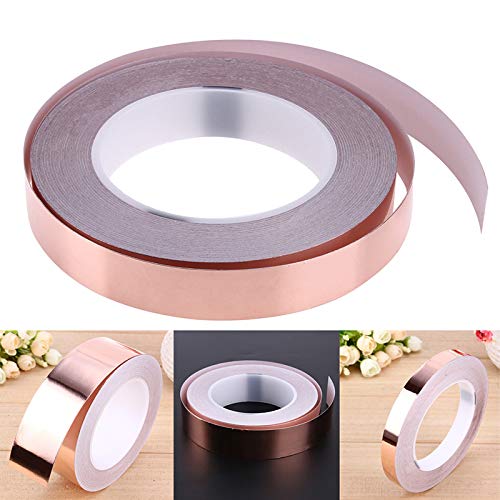 Premium Copper Tape with Conductive Adhesive - 40mm x 10m Single-Sided EMI Shielding Copper Foil Tape for Electrical Repairs, Guitar Fixing, Soldering & Grounding - Ideal for DIY Projects, Circuit Board Shielding & Antenna Repair