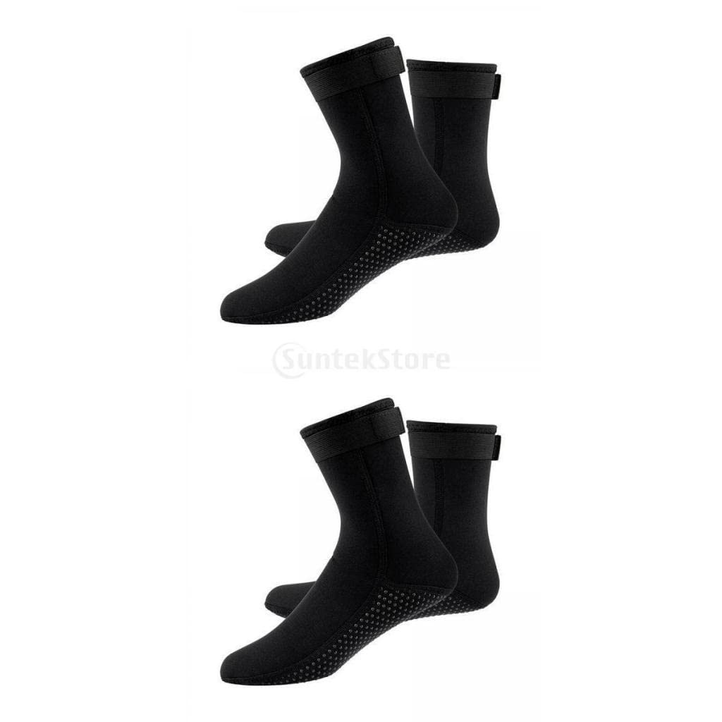 Newmind 2 Pairs 3mm Neoprene Dive Boots for Men & Women - Black XS/M - Perfect for Scuba Diving, Surfing, Sailing & Water Sports