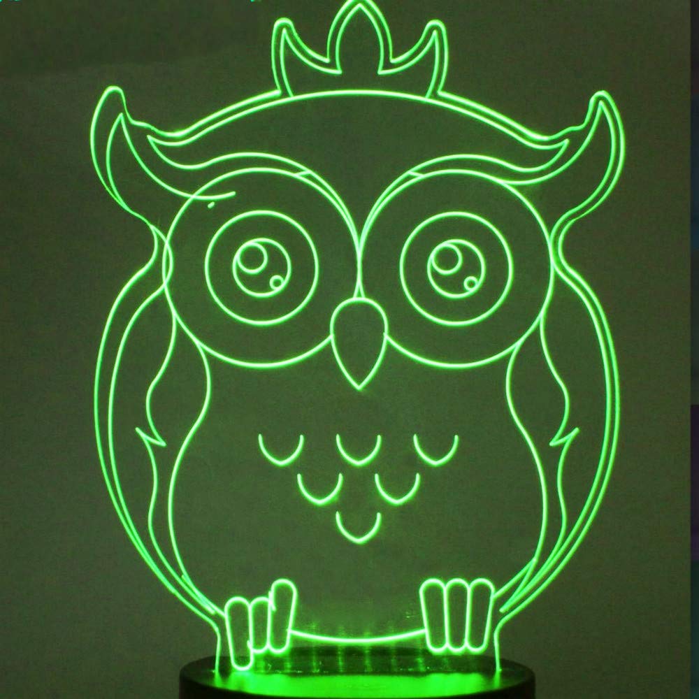 3D Owl Eagle Night Light LED Touch Lamp - 7 Color Changing Optical Illusion Table Lamp for Kids Room, Nursery, Christmas Decor, Birthday Gift, Home Office Desk Decor (Touch Switch, Energy Efficient) - Perfect for Bedtime Stories, Children's Parties & Cozy Ambience Lighting