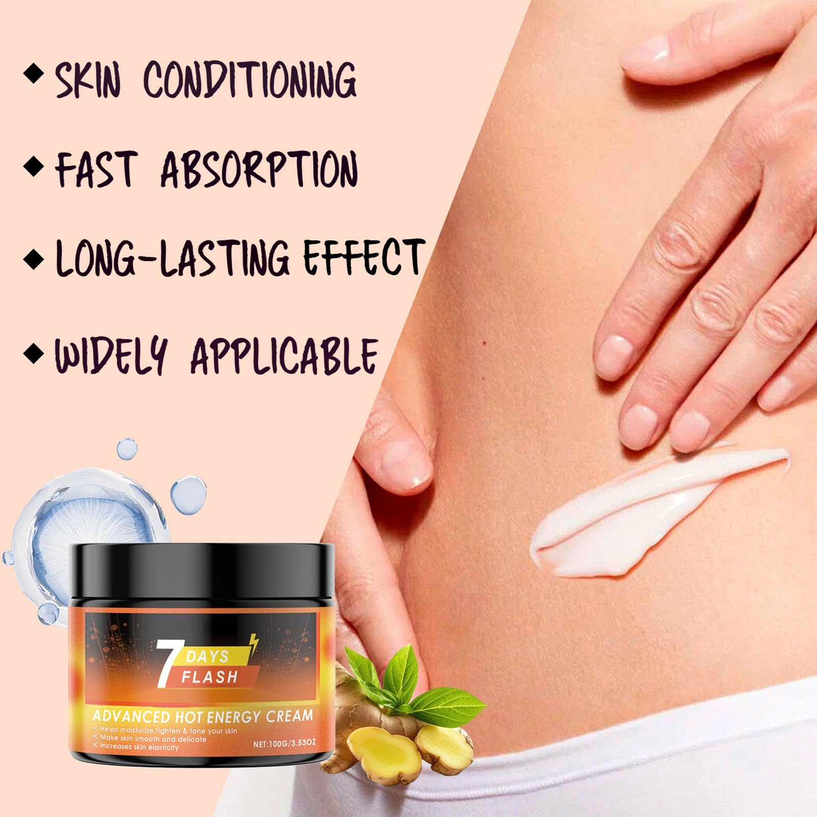 Advanced Hot Sweat Cream - 7 Day Flash Sweat Enhancer for Smooth & Delicate Skin | Body Care Cream for Sauna, Workout & Post-Exercise Recovery