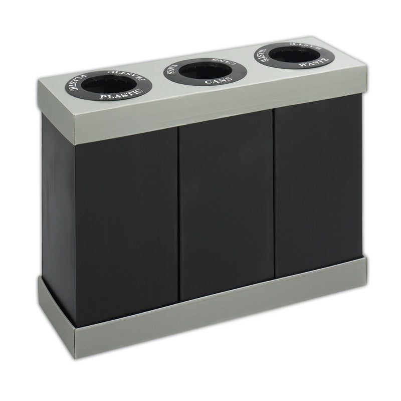 28 Gallon Black Recycling Bin - Heavy Duty Trash Can for Home, Office & Outdoor Use - Eco-Friendly Waste Container for Recycling & Garbage Disposal