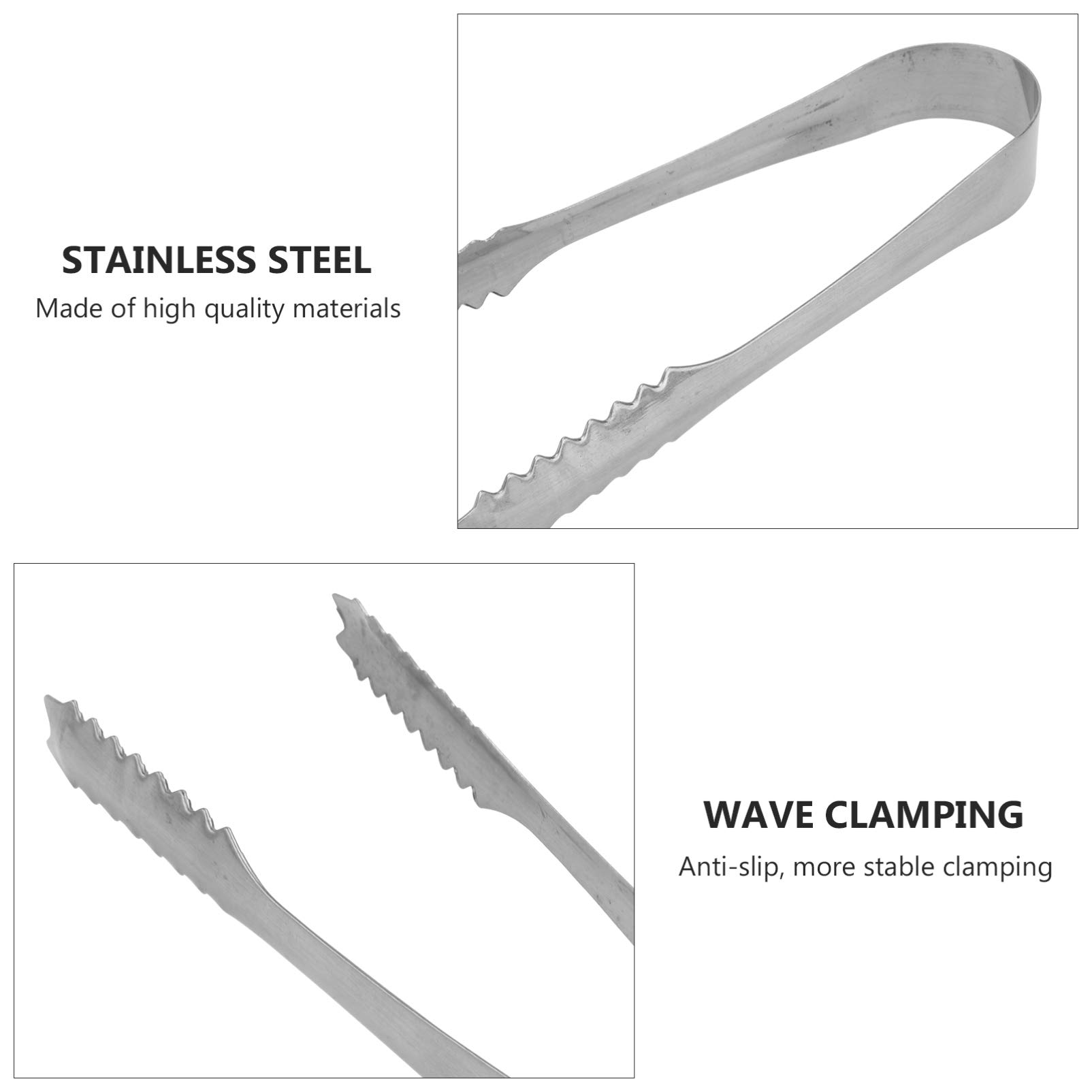 5Pcs 430 Stainless Steel Kitchen Tongs for Cooking & Serving