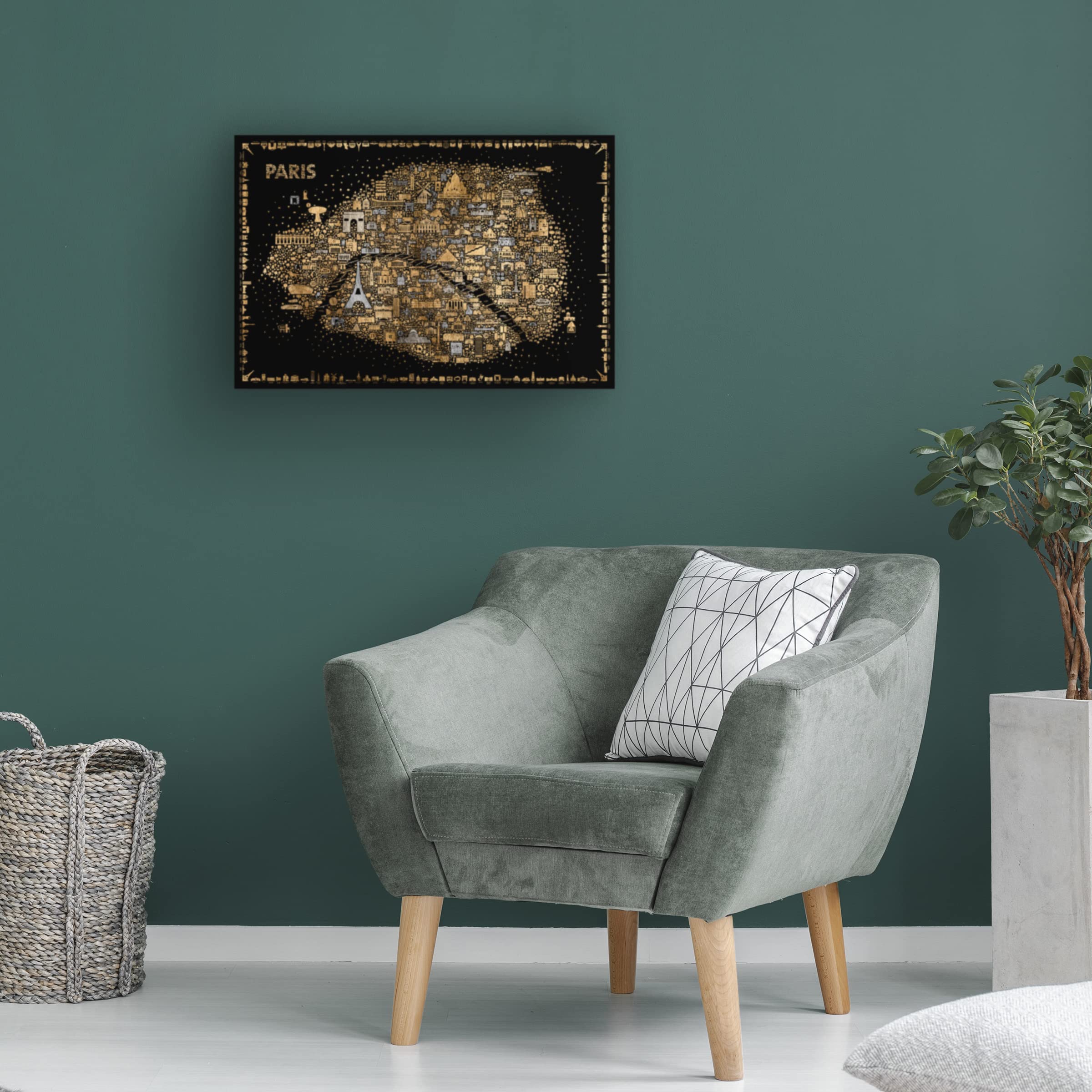 Trademark Fine Art 'Glam Iconic Cities Paris' Canvas Wall Art Print by Rafael Esquer - Perfect for Living Room, Bedroom & Office Decor