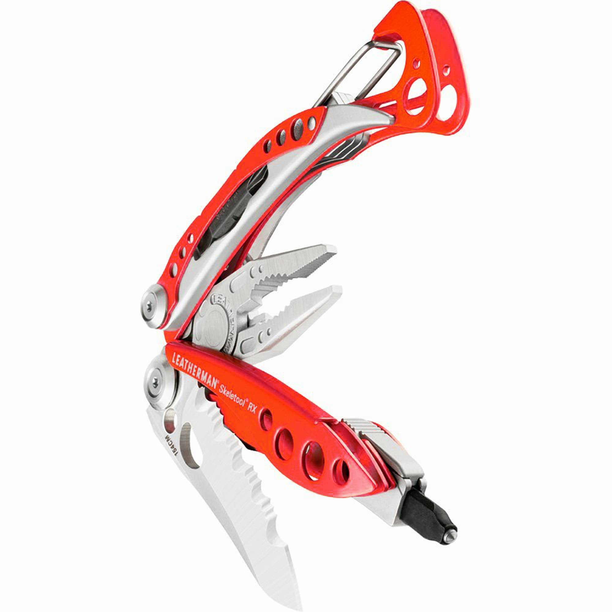 **LEATHERMAN Skeletool RX Multitool with Serrated Knife & Glass Breaker - Compact & Lightweight for Outdoor, Camping, Hiking & Emergency Use (Red)**